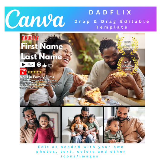 DADFLIX Photo Collage, DADFLIX Canva Frame Template